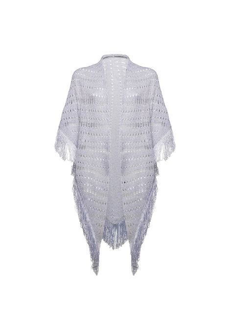 Scialle Simona Corsellini donna SLO0401 Argento traforato frange lurex SIMONA CORSELLINI | Scialle | SLO04010036